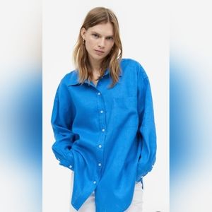 H&M size large oversized linen shirt